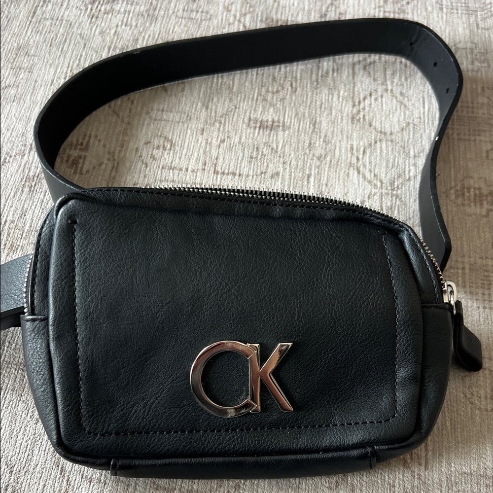 Calvin Klein Black Fanny Pack with Silver Logo